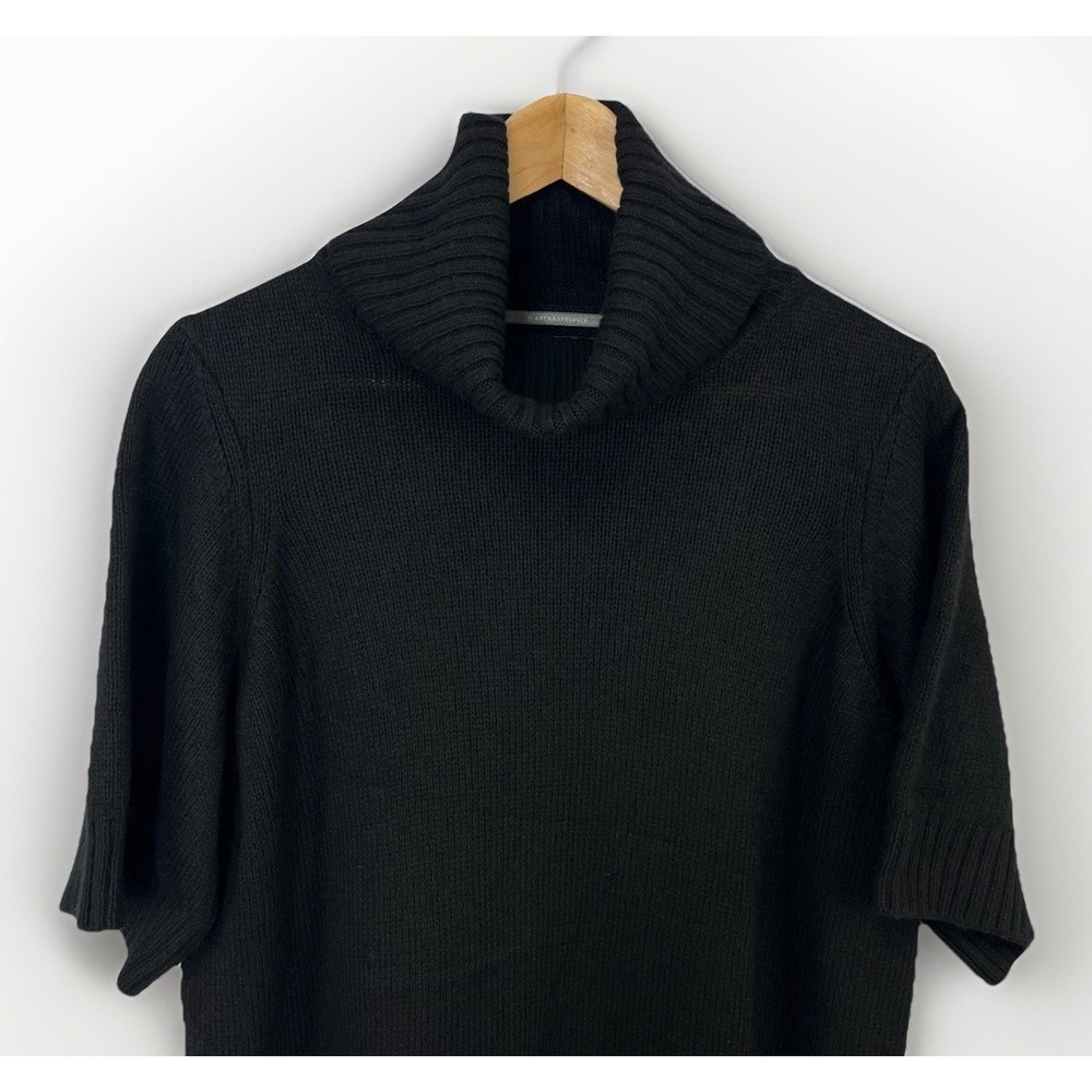 Anthropologie NWT Black Sweater 1X S/S Turtleneck Hand Knit Tuscany Italy - Picture 3 of 13